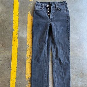 COPY - Black Denim Forum Arlo High Rise Straight Jeans - Size 24